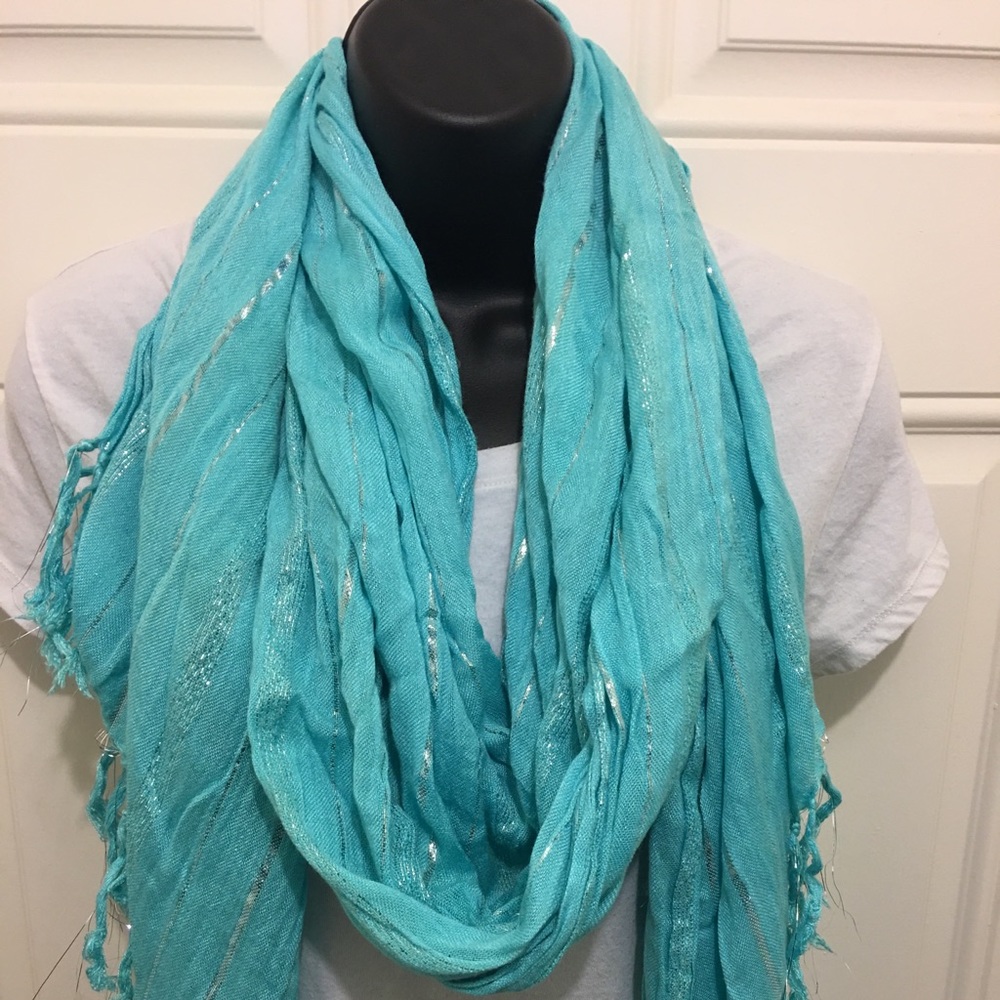 Turquoise and Silver Scarf